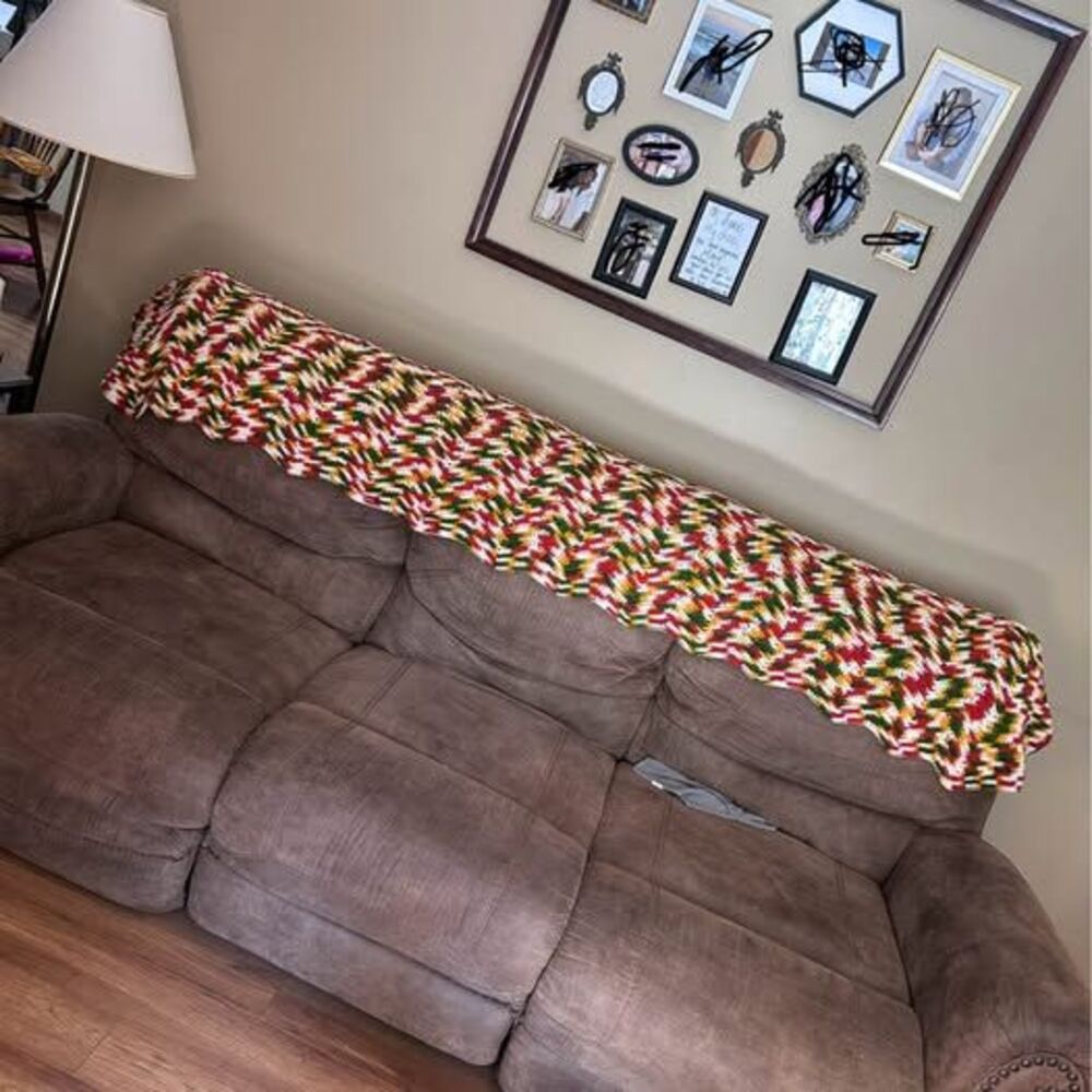 Crocheted afghan bed/couch runner - Picture 1 of 1
